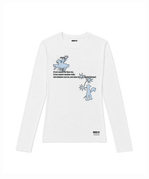セミクロップドスカイホース長袖Tシャツ [ホワイト]