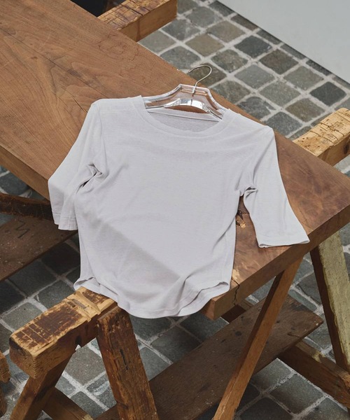 TODAYFUL(トゥデイフル)の「【TODAYFUL/トゥデイフル】Sheer Fraice Tops/シアーフライストップス(Tシャツ/カットソー・レディース・アイボリー/インディゴブルー/ライトグレー・FREE)」の2枚目の写真