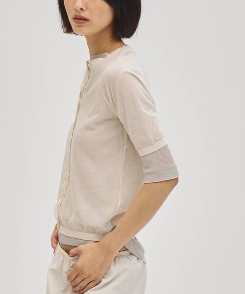 TODAYFUL(トゥデイフル)の「【TODAYFUL/トゥデイフル】Sheer Fraice Tops/シアーフライストップス(Tシャツ/カットソー・レディース・アイボリー/インディゴブルー/ライトグレー・FREE)」の11枚目の写真