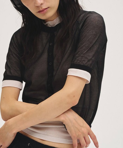 TODAYFUL(トゥデイフル)の「【TODAYFUL/トゥデイフル】Sheer Fraice Tops/シアーフライストップス(Tシャツ/カットソー・レディース・アイボリー/インディゴブルー/ライトグレー・FREE)」の9枚目の写真