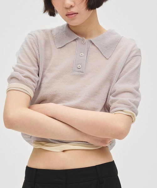 TODAYFUL(トゥデイフル)の「【TODAYFUL/トゥデイフル】Sheer Fraice Tops/シアーフライストップス(Tシャツ/カットソー・レディース・アイボリー/インディゴブルー/ライトグレー・FREE)」の7枚目の写真