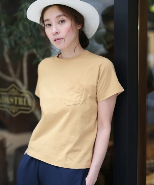 LEPSIM（レプシィム）の「カリフォルニアコットンポケTシャツ/SS　713031（Tシャツ/カットソー・レディース・トップグレー/ブラック/サックスブルー/オフホワイト/ライトピンク/ベージュ・MEDIUM/LARGE）」の5枚目の写真