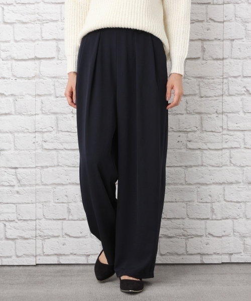 LEPSIM（レプシィム）の「タックイージーワイドパンツ　732746（その他パンツ・レディース・ブラウン/ネイビー/ブラック/アイボリー・LARGE/MEDIUM）」の4枚目の写真