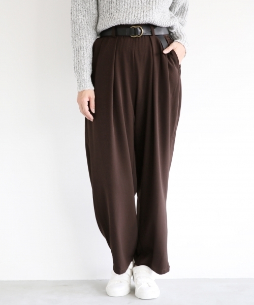 LEPSIM（レプシィム）の「タックイージーワイドパンツ　732746（その他パンツ・レディース・ブラウン/ネイビー/ブラック/アイボリー・LARGE/MEDIUM）」の3枚目の写真