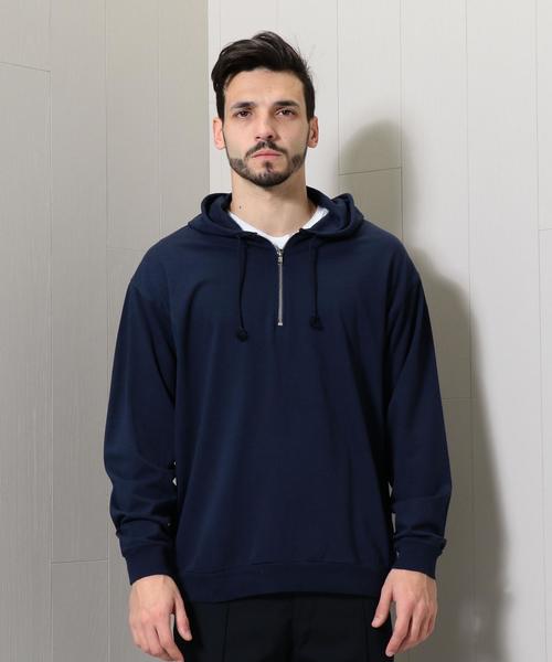 BEAUTY&YOUTH UNITED ARROWS(ビューティーアンドユースユナイテッドアローズ)の「<H>COTTON RAYON HALF ZIP HOODIE/スウェット ◆(パーカー・メンズ・ホワイト/ワインレッド/ネイビー・LARGE/SMALL/MEDIUM)」の2枚目の写真