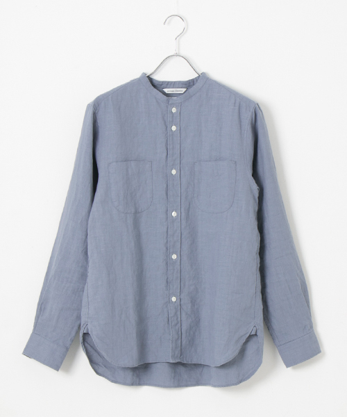 WORK NOT WORK URBAN RESEARCH(ワークノットワークアーバンリサーチ)の「WORK NOT WORK フレンチリネンナローバンドカラーシャツ(シャツ/ブラウス・メンズ・ブルー/ブラック/ホワイト・MEDIUM/LARGE/SMALL)」の14枚目の写真