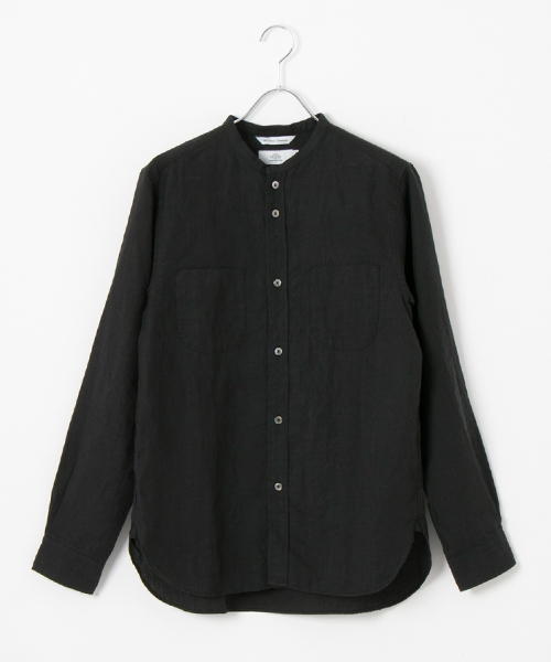 WORK NOT WORK URBAN RESEARCH(ワークノットワークアーバンリサーチ)の「WORK NOT WORK フレンチリネンナローバンドカラーシャツ(シャツ/ブラウス・メンズ・ブルー/ブラック/ホワイト・MEDIUM/LARGE/SMALL)」の15枚目の写真