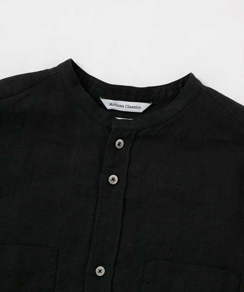 WORK NOT WORK URBAN RESEARCH(ワークノットワークアーバンリサーチ)の「WORK NOT WORK フレンチリネンナローバンドカラーシャツ(シャツ/ブラウス・メンズ・ブルー/ブラック/ホワイト・MEDIUM/LARGE/SMALL)」の17枚目の写真