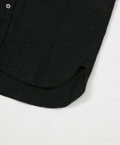 WORK NOT WORK URBAN RESEARCH(ワークノットワークアーバンリサーチ)の「WORK NOT WORK フレンチリネンナローバンドカラーシャツ(シャツ/ブラウス・メンズ・ブルー/ブラック/ホワイト・MEDIUM/LARGE/SMALL)」の10枚目の写真