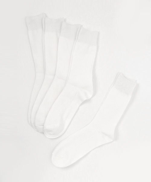 WEGO（ウィゴー）の「WEGO/ベーシック5Pソックス（ソックス/靴下・メンズ・その他/ブラック/ホワイト・FREE）」の2枚目の写真