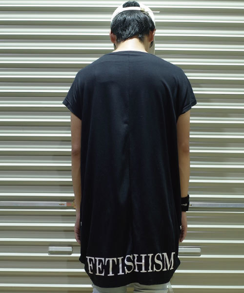 rovtski 超 ビッグシルエット クラッシュ加工 変形 カットソー ワンピ セール】rovtski【ビッグシルエット】フロントインノースリーブ