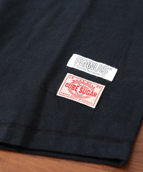 CUBE SUGAR（キューブシュガー）の「天竺ピーチ起毛 スヌーピー 7分袖Tシャツ（Tシャツ/カットソー・レディース・ホワイト/ブラック/グリーン・M）」の13枚目の写真