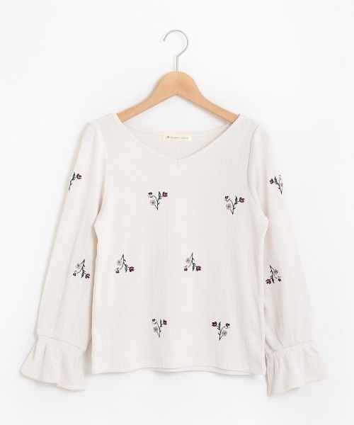 MAJESTIC LEGON（マジェスティックレゴン）の「【WEB限定価格】総刺繍ビジュー長袖プルオーバー（Tシャツ/カットソー・レディース・ブラック/アイボリー/ボルドー/ラベンダー・MEDIUM）」の11枚目の写真