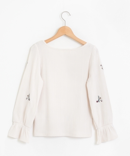 MAJESTIC LEGON（マジェスティックレゴン）の「【WEB限定価格】総刺繍ビジュー長袖プルオーバー（Tシャツ/カットソー・レディース・ブラック/アイボリー/ボルドー/ラベンダー・MEDIUM）」の12枚目の写真