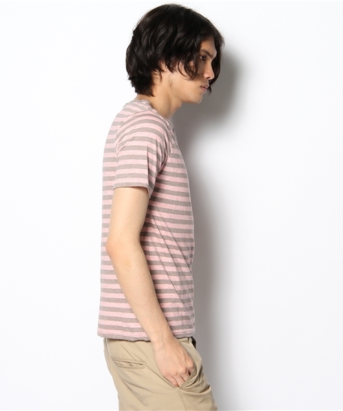 CIAOPANIC(チャオパニック)の「32ボーダーS/S(Tシャツ/カットソー・メンズ・ピンク・MEDIUM/LARGE)」の2枚目の写真
