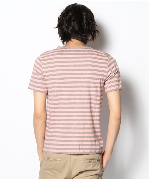 CIAOPANIC(チャオパニック)の「32ボーダーS/S(Tシャツ/カットソー・メンズ・ピンク・MEDIUM/LARGE)」の3枚目の写真