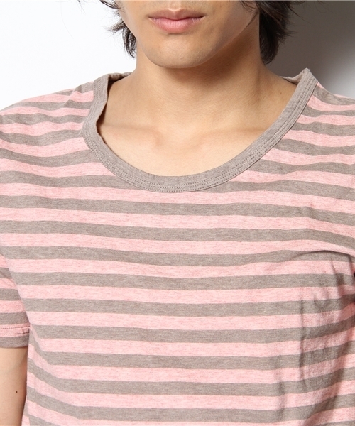 CIAOPANIC(チャオパニック)の「32ボーダーS/S(Tシャツ/カットソー・メンズ・ピンク・MEDIUM/LARGE)」の4枚目の写真