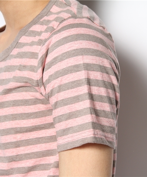 CIAOPANIC(チャオパニック)の「32ボーダーS/S(Tシャツ/カットソー・メンズ・ピンク・MEDIUM/LARGE)」の6枚目の写真