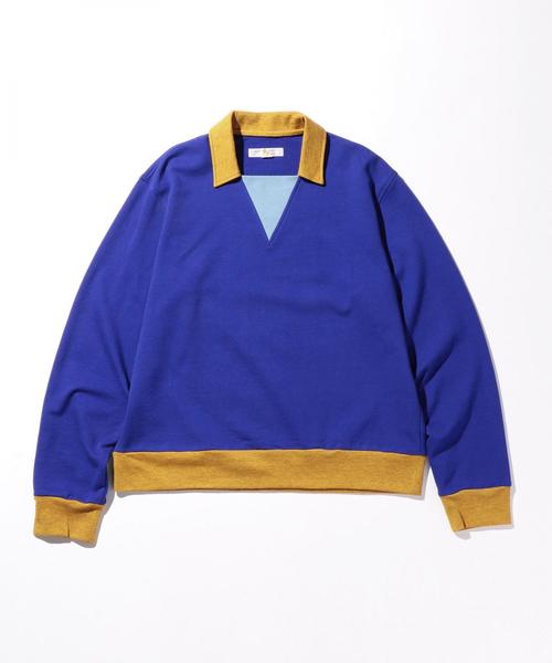 BEAUTY&YOUTH UNITED ARROWS(ビューティーアンドユースユナイテッドアローズ)の「<TUBE> SKIPPER L/SL/スキッパー(Tシャツ/カットソー・メンズ・コバルトブルー/パープル・MEDIUM/LARGE)」の1枚目の写真
