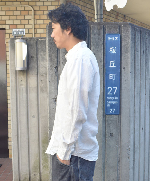 ROOPTOKYO（ループトウキョウ）の「国産 Herdmans Linen ボタンダウンL/Sシャツ（シャツ/ブラウス・メンズ・ホワイト/ネイビー・L/M）」の18枚目の写真