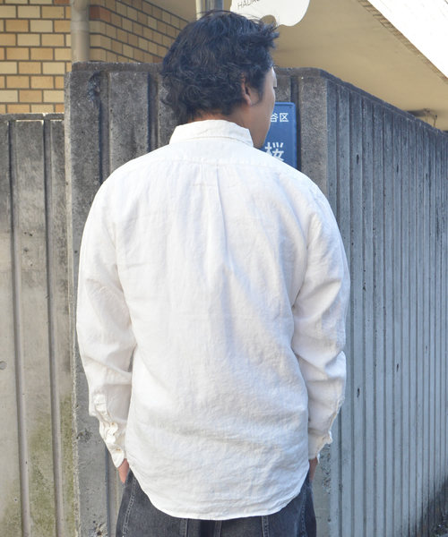 ROOPTOKYO（ループトウキョウ）の「国産 Herdmans Linen ボタンダウンL/Sシャツ（シャツ/ブラウス・メンズ・ホワイト/ネイビー・L/M）」の17枚目の写真