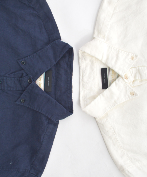 ROOPTOKYO（ループトウキョウ）の「国産 Herdmans Linen ボタンダウンL/Sシャツ（シャツ/ブラウス・メンズ・ホワイト/ネイビー・L/M）」の11枚目の写真