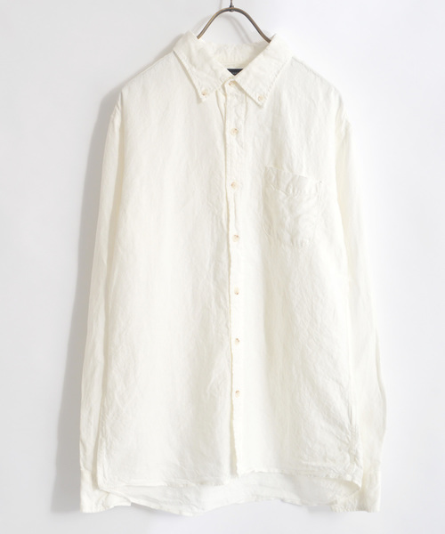 ROOPTOKYO（ループトウキョウ）の「国産 Herdmans Linen ボタンダウンL/Sシャツ（シャツ/ブラウス・メンズ・ホワイト/ネイビー・L/M）」の10枚目の写真