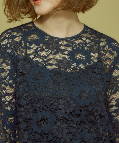 Abahouse Devinette(ドゥヴィネット)の「レースロンTブラウス(シャツ/ブラウス・レディース・ホワイト/ネイビー・フリー)」の7枚目の写真