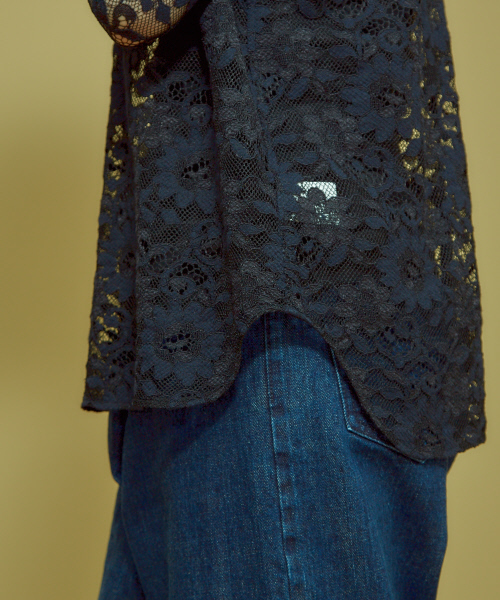 Abahouse Devinette(ドゥヴィネット)の「レースロンTブラウス(シャツ/ブラウス・レディース・ホワイト/ネイビー・フリー)」の9枚目の写真