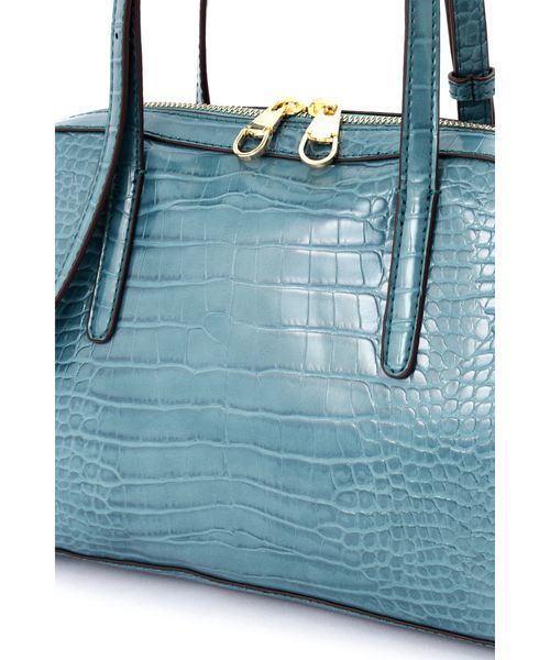 NATURAL BEAUTY BASIC（ナチュラルビューティーベーシック）の「【雑誌掲載】クロコ型押しショルダー（ショルダーバッグ・レディース・ブルー/キャメル・ﾌﾘ-）」の10枚目の写真