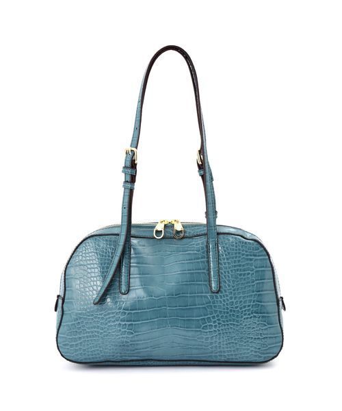 NATURAL BEAUTY BASIC（ナチュラルビューティーベーシック）の「【雑誌掲載】クロコ型押しショルダー（ショルダーバッグ・レディース・ブルー/キャメル・ﾌﾘ-）」の4枚目の写真
