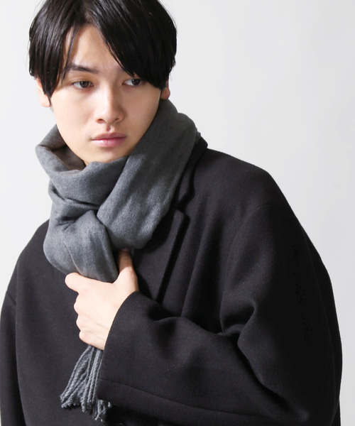 WEGO（ウィゴー）の「WEGO/カシミヤタッチストール（ストール/ショール・メンズ・ブラック/ネイビー/杢グレー/キャメル/ワイン・FREE）」の2枚目の写真