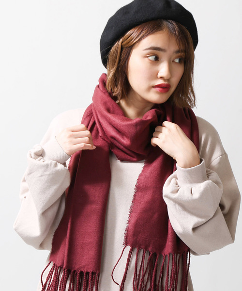 WEGO（ウィゴー）の「WEGO/カシミヤタッチストール（ストール/ショール・メンズ・ブラック/ネイビー/杢グレー/キャメル/ワイン・FREE）」の5枚目の写真