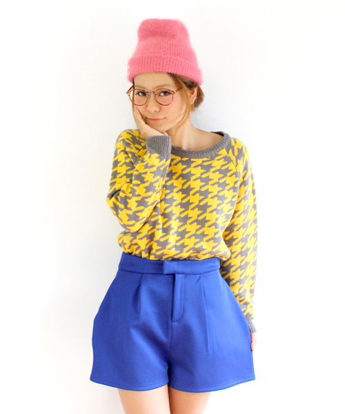 WC（ダブル シー）の「wc/千鳥柄ニット（ニット/セーター・レディース・ブルー/イエロー/ピンク・FREE）」の3枚目の写真