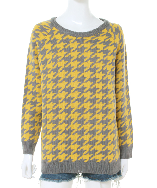 WC（ダブル シー）の「wc/千鳥柄ニット（ニット/セーター・レディース・ブルー/イエロー/ピンク・FREE）」の5枚目の写真