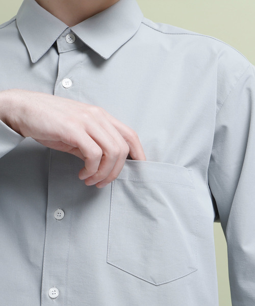 EMMA CLOTHES（エマクローズ）の「高密度レギュラーカラーワイドシャツ（シャツ/ブラウス・メンズ・ライトブルー/ネイビー/グレー/ライトグリーン/ライトベージュ・M/L）」の15枚目の写真