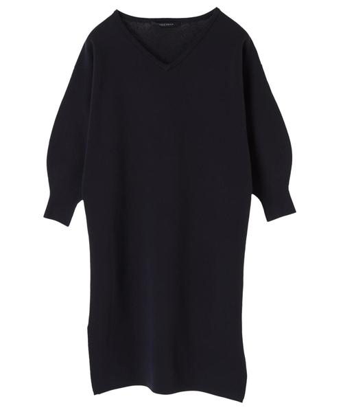 YECCA VECCA(イェッカヴェッカ)の「袖ボリュームニットワンピ-ス(ワンピース・レディース・ネイビー/サックスブルー/グレイッシュベージュ・FREE)」の6枚目の写真