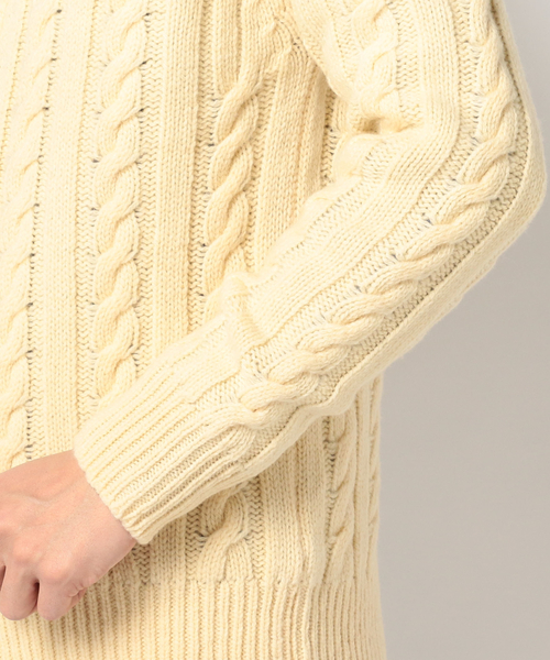 INVERALLAN(インバーアラン)の「INVERALLAN: RENNIE SHETLAND 『クラシックヘビーニードル』 ショールカラーカーディガン(カーディガン/ボレロ・メンズ・ナチュラル/ワイン/ネイビー/グレー・40/38/42)」の5枚目の写真