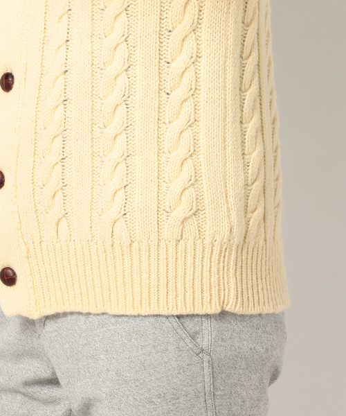 INVERALLAN(インバーアラン)の「INVERALLAN: RENNIE SHETLAND 『クラシックヘビーニードル』 ショールカラーカーディガン(カーディガン/ボレロ・メンズ・ナチュラル/ワイン/ネイビー/グレー・40/38/42)」の15枚目の写真