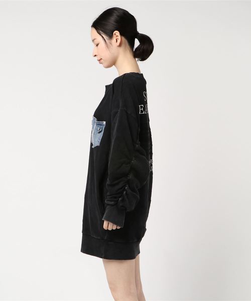 ROGER AND RAW(ロジャーアンドロウ)の「Roger&Raw/袖デニムピグメントOP(ワンピース・レディース・ベージュ/ホワイト/ブラック/グレー/ライトブルー/ネイビー・M)」の8枚目の写真