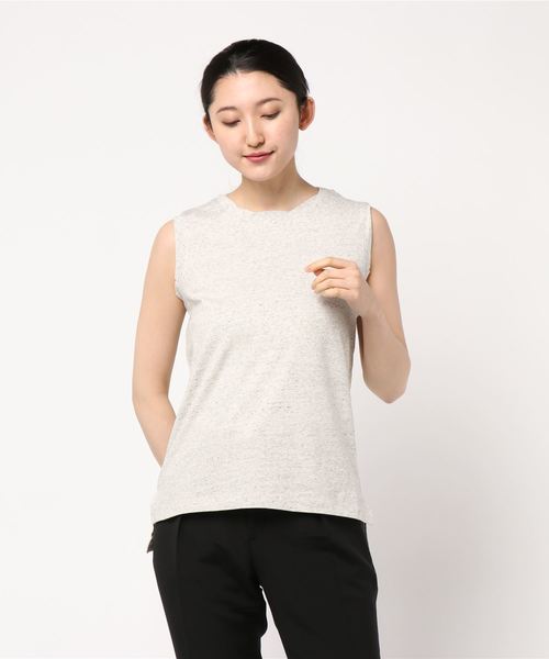 AMERICAN HOLIC（アメリカンホリック）の「衿ねじりノースリーブプルオーバー（Tシャツ/カットソー・レディース・オフホワイト/モカ/その他7/ホワイト系その他/グレー系その他2・M/L）」の3枚目の写真