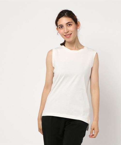 AMERICAN HOLIC（アメリカンホリック）の「衿ねじりノースリーブプルオーバー（Tシャツ/カットソー・レディース・オフホワイト/モカ/その他7/ホワイト系その他/グレー系その他2・M/L）」の2枚目の写真