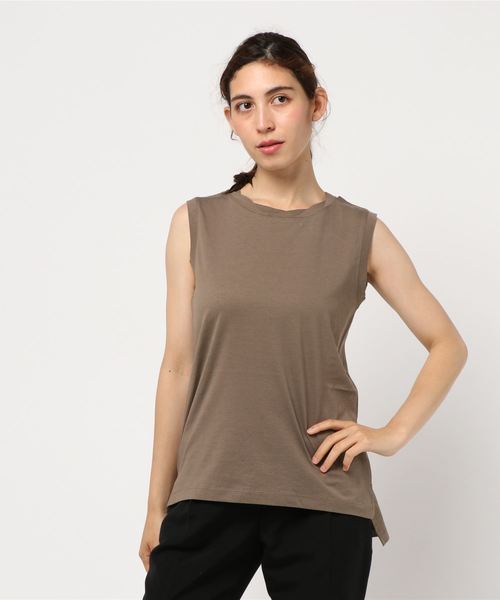 AMERICAN HOLIC（アメリカンホリック）の「衿ねじりノースリーブプルオーバー（Tシャツ/カットソー・レディース・オフホワイト/モカ/その他7/ホワイト系その他/グレー系その他2・M/L）」の4枚目の写真