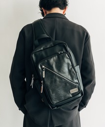 DEVICE Shade ジップデザイン 合皮 メガ ボディバッグ ショルダーバッグ