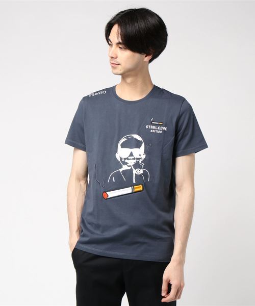 StarLean（スターリアン）の「【StaR★Leone】×【BRICK TOWN】コラボ　BABY Tee 「SMOKE」（Tシャツ/カットソー・メンズ・ブラック/ネイビー・1/3/2）」の5枚目の写真