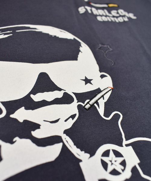 StarLean（スターリアン）の「【StaR★Leone】×【BRICK TOWN】コラボ　BABY Tee 「SMOKE」（Tシャツ/カットソー・メンズ・ブラック/ネイビー・1/3/2）」の12枚目の写真