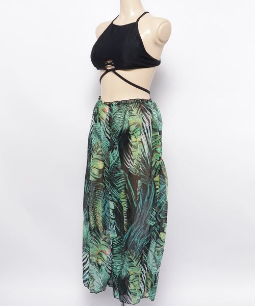 Dita（ディータ）の「【3点セット】スカート付きホルターネックビキニ＆ショーツセット【RT】（水着・レディース・ブラック/ホワイト系その他/ホワイト/ブラック系その他・M/L/XL）」の5枚目の写真