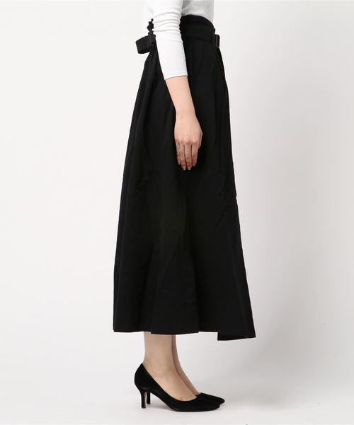 STYLEBLOCK（スタイルブロック）の「ツイルベルト付きフレアスカート（スカート・レディース・ベージュ/ブラウン/カーキ/ブラック・M）」の6枚目の写真