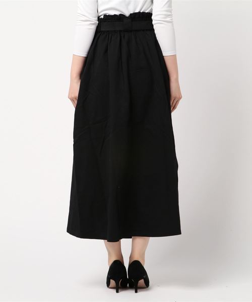 STYLEBLOCK（スタイルブロック）の「ツイルベルト付きフレアスカート（スカート・レディース・ベージュ/ブラウン/カーキ/ブラック・M）」の5枚目の写真