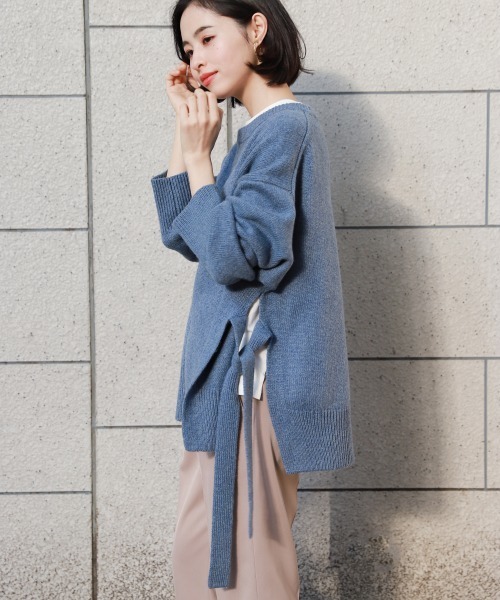 LOWRYS FARM（ローリーズファーム）の「サイドＳムスビプルオーバー　860711（ニット/セーター・レディース・ブラック/グレー/ブルー/ベージュ・FREE）」の18枚目の写真